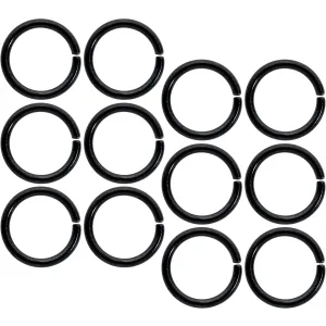 16 Gauge 5/16 Black Anodized Seamless Cartilage Ring Set of 12