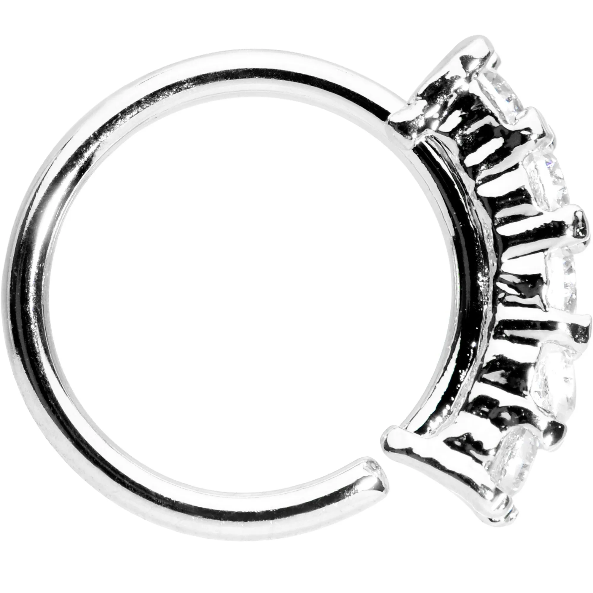 16 Gauge 5/16 Clear CZ Quintet Seamless Circular Ring