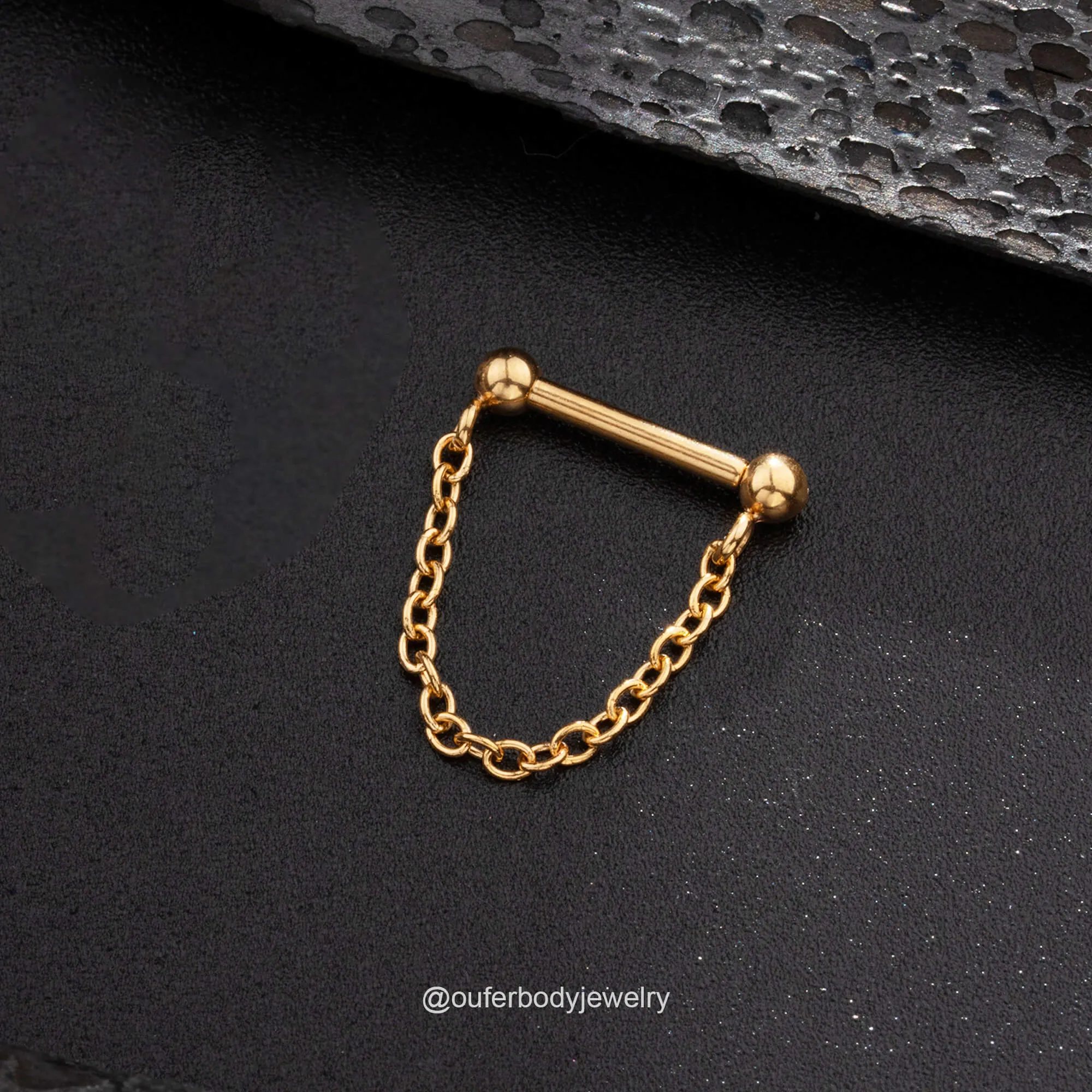 16G Threadless Push Pin Chain Style Septum Ring