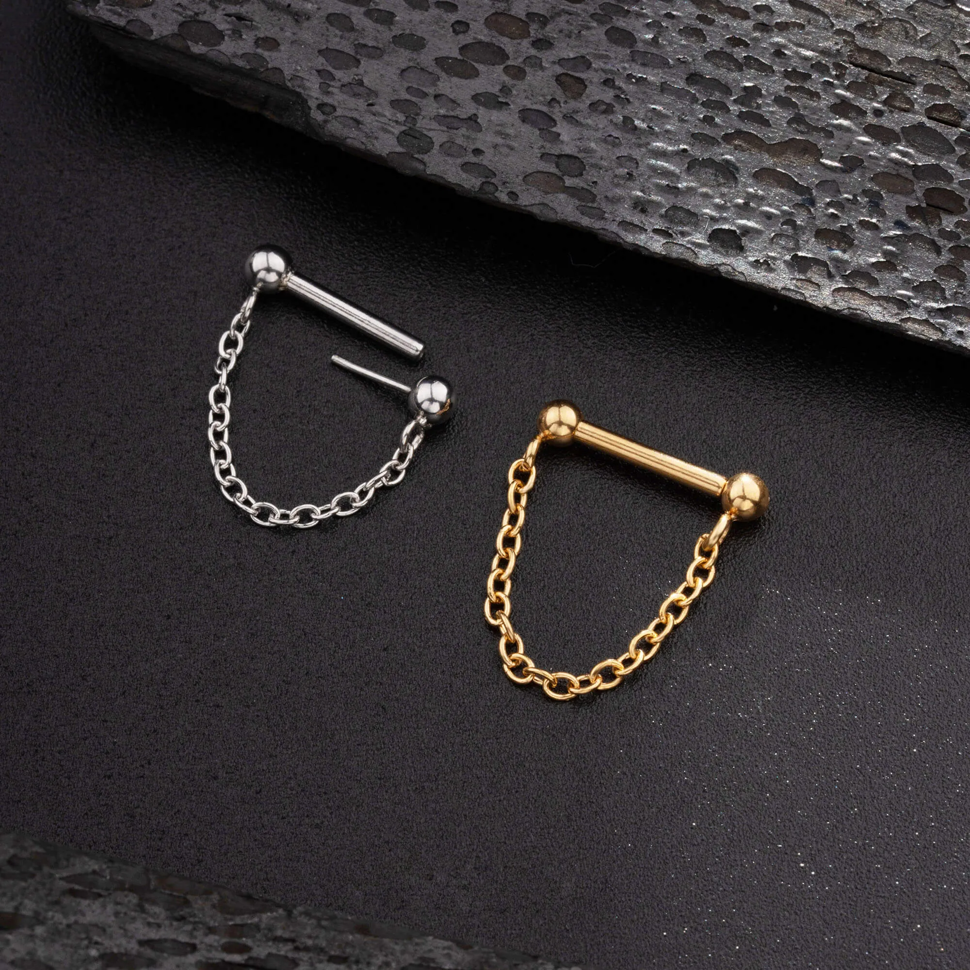 16G Threadless Push Pin Chain Style Septum Ring