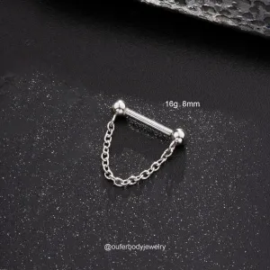 16G Threadless Push Pin Chain Style Septum Ring