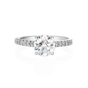 18ct White GoldRound Brilliant Lab Grown Diamond Engagement Ring with Shoulder Stones TDW= 0.81ct