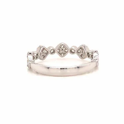 18K Diamond Cluster Band White Gold