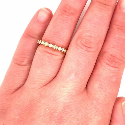 18K Diamond Miligrain Band Yellow Gold