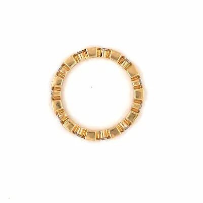 18K Diamond Miligrain Band Yellow Gold