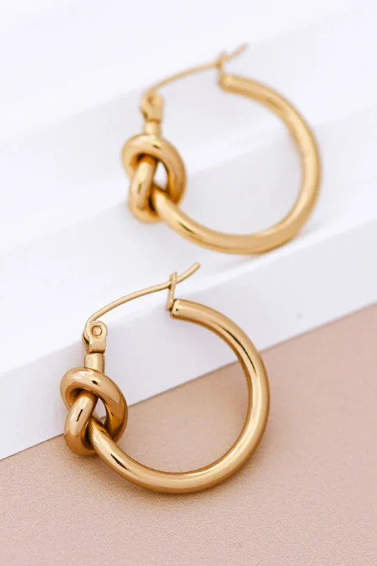 18k Gold Dipped Knot Hoop Earring *