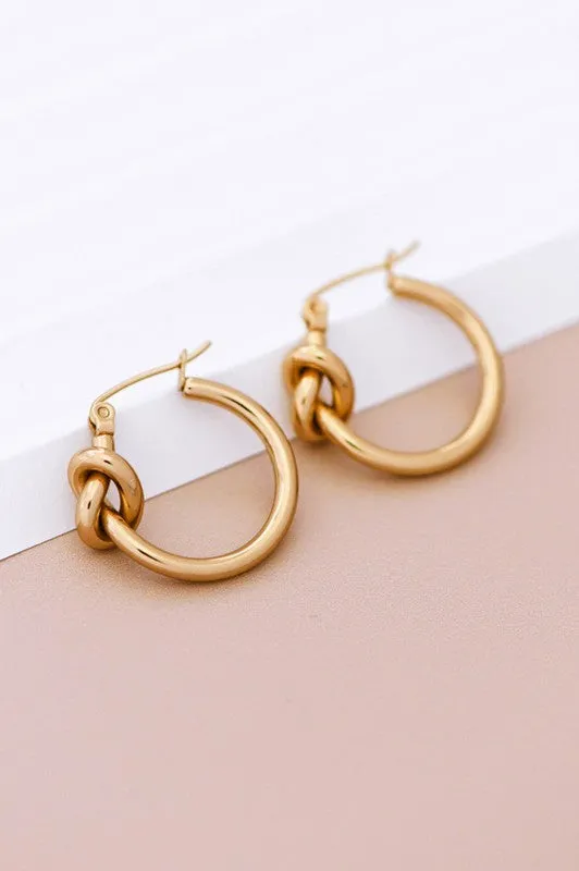 18k Gold Dipped Knot Hoop Earring *
