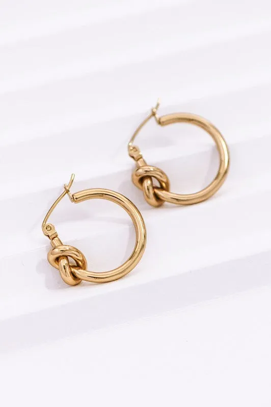 18k Gold Dipped Knot Hoop Earring *