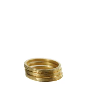 18K Gold Hammered Bands (set of 3)