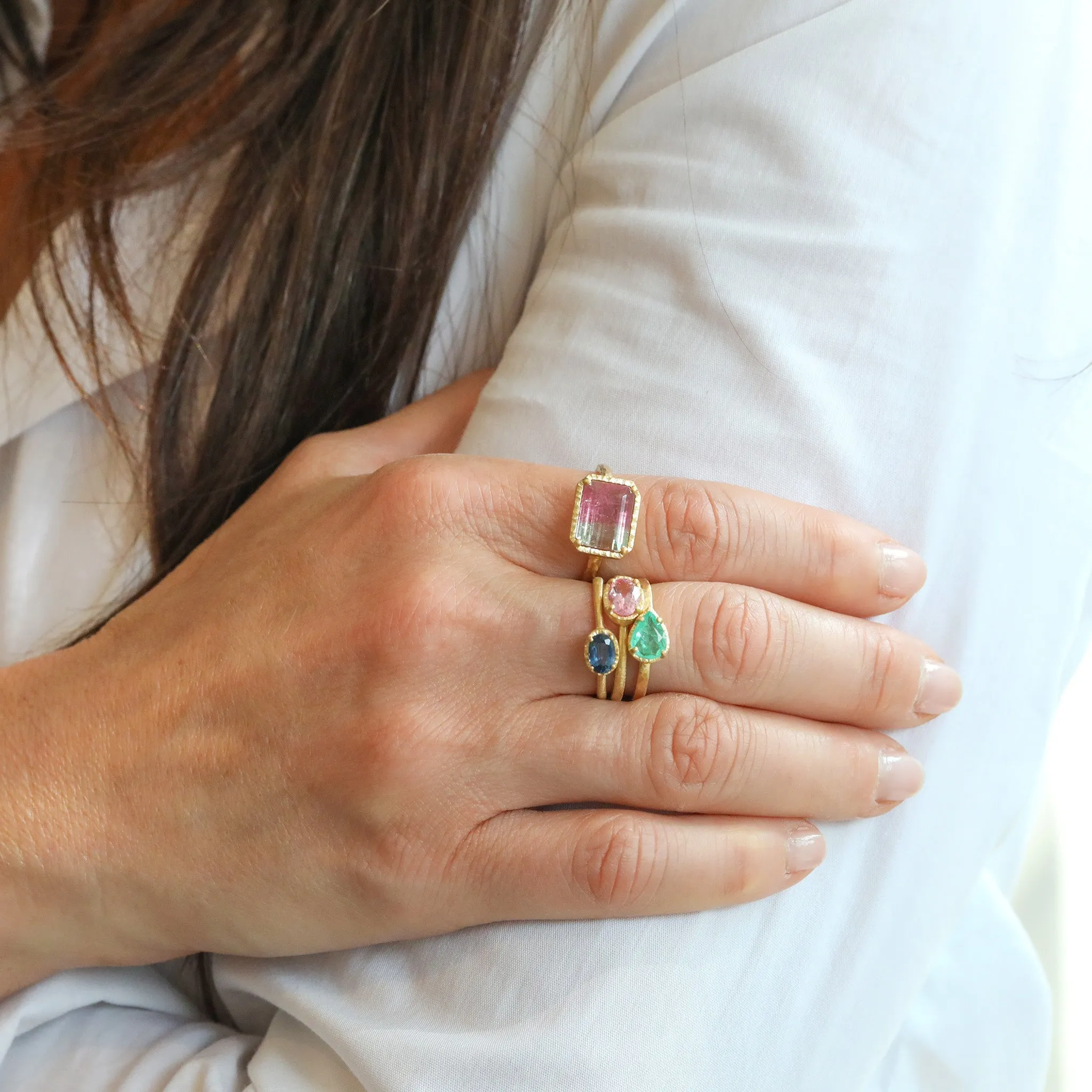 18K Gold Pear Shaped Paraiba Tourmaline Ring