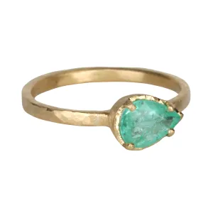 18K Gold Pear Shaped Paraiba Tourmaline Ring