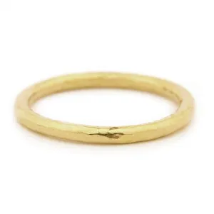 18K Gold Round Hammered Ring