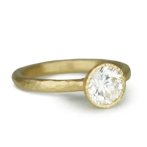 18K Gold Tapered Bezel-Set Ring Mount