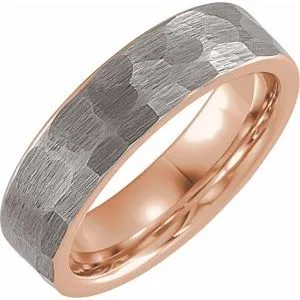 18K Rose Gold PVD Tungsten 6 mm Band Size 14