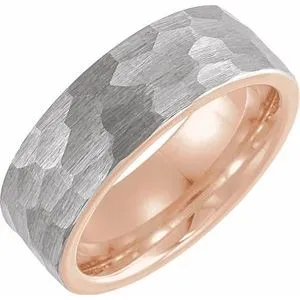 18K Rose Gold PVD Tungsten 8 mm Band Size 12