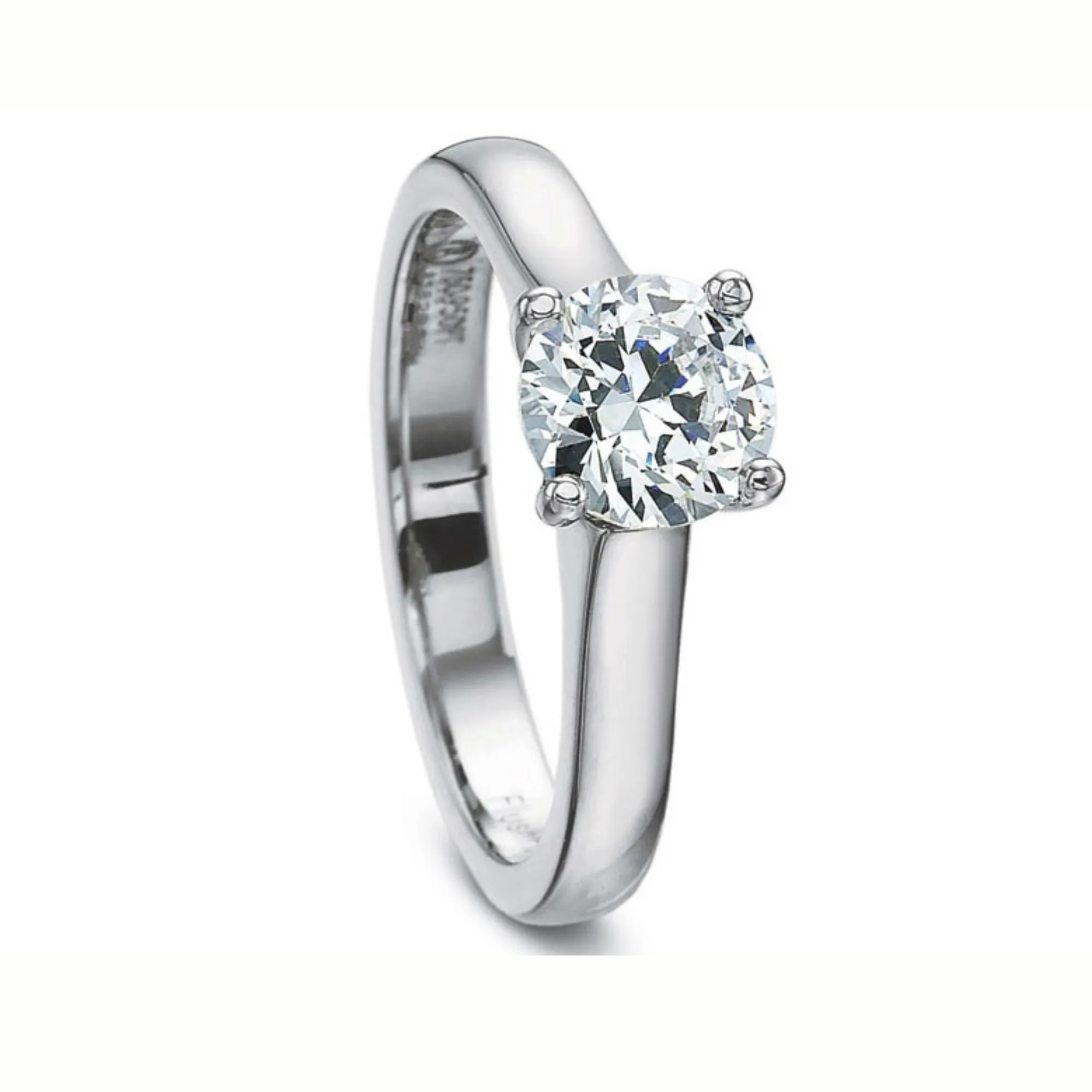 18K White Gold PETITE FLUSHFIT Diamond SOLITAIRE Engagement Ring MOUNTING (Setting Only)