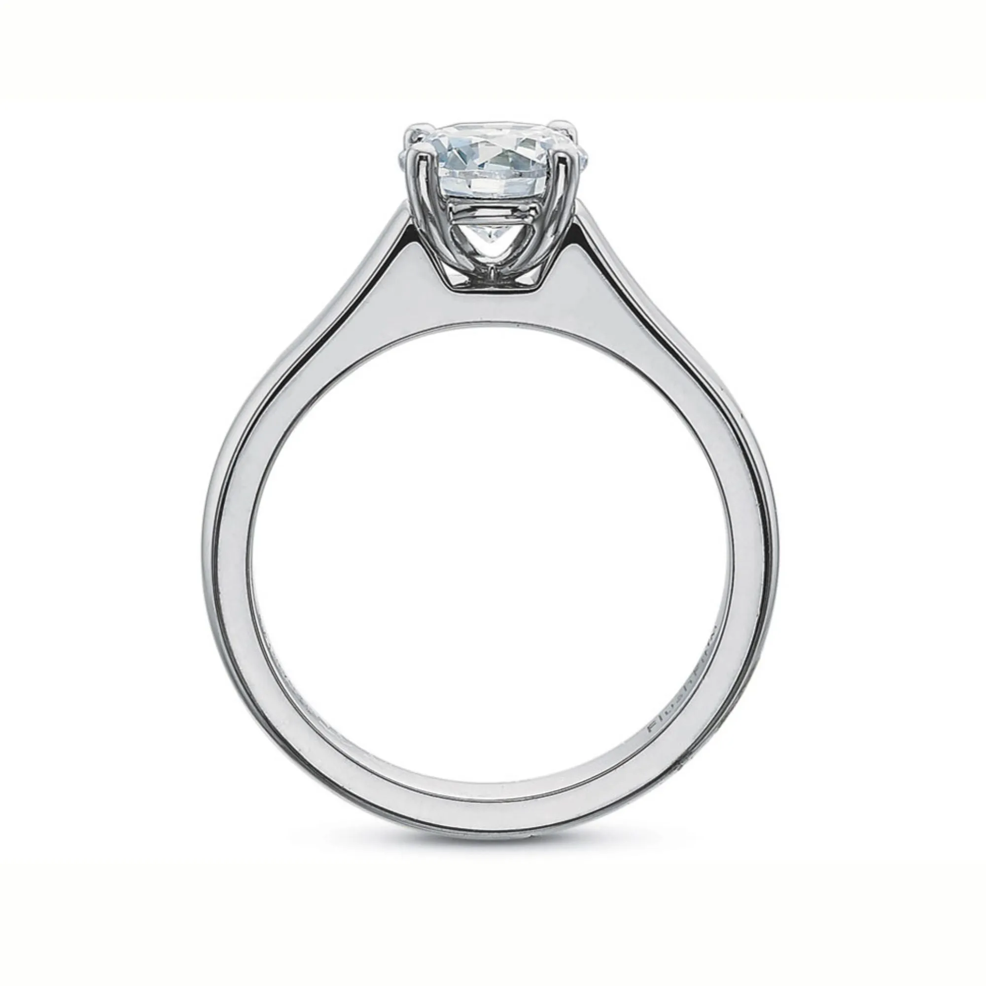 18K White Gold PETITE FLUSHFIT Diamond SOLITAIRE Engagement Ring MOUNTING (Setting Only)