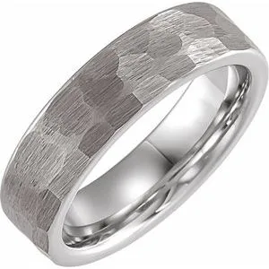 18K White Gold PVD Tungsten 6 mm Band Size 11.5