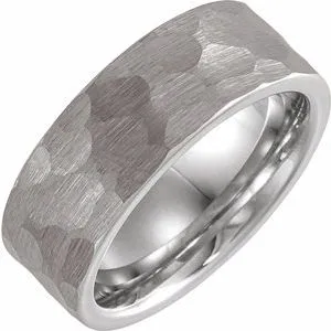 18K White Gold PVD Tungsten 8 mm Band Size 7.5