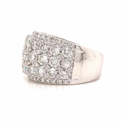 18K Wide Diamond Band White Gold