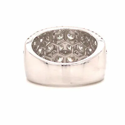 18K Wide Diamond Band White Gold
