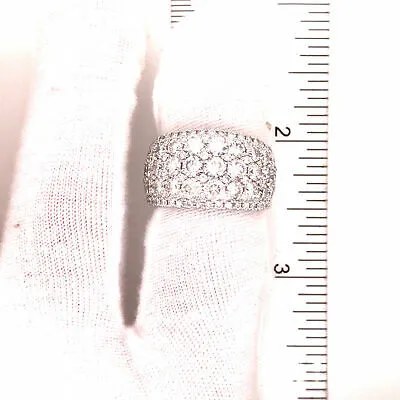 18K Wide Diamond Band White Gold