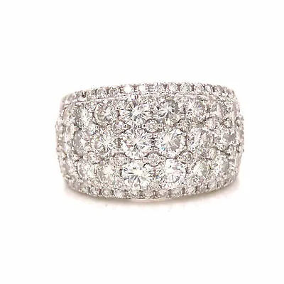 18K Wide Diamond Band White Gold