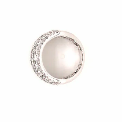 18K Wide Diamond Band White Gold
