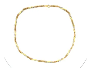 18k Yellow Gold and Platinum Chain Link Necklace
