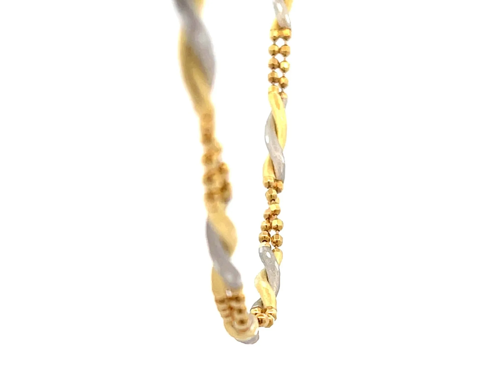 18k Yellow Gold and Platinum Chain Link Necklace