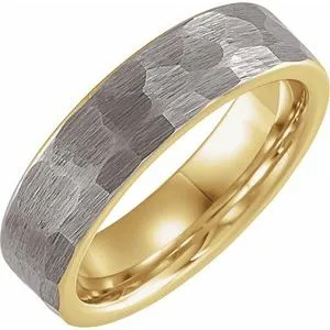 18K Yellow Gold PVD Tungsten 6 mm Band Size 8.5