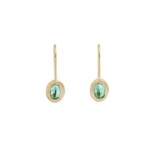 18kt Fixed Hook Emerald Earrings