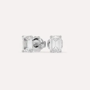 2 carat Emerald Diamond Stud Earrings