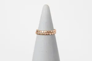 2 Ring Stack Set: Hammered Dot