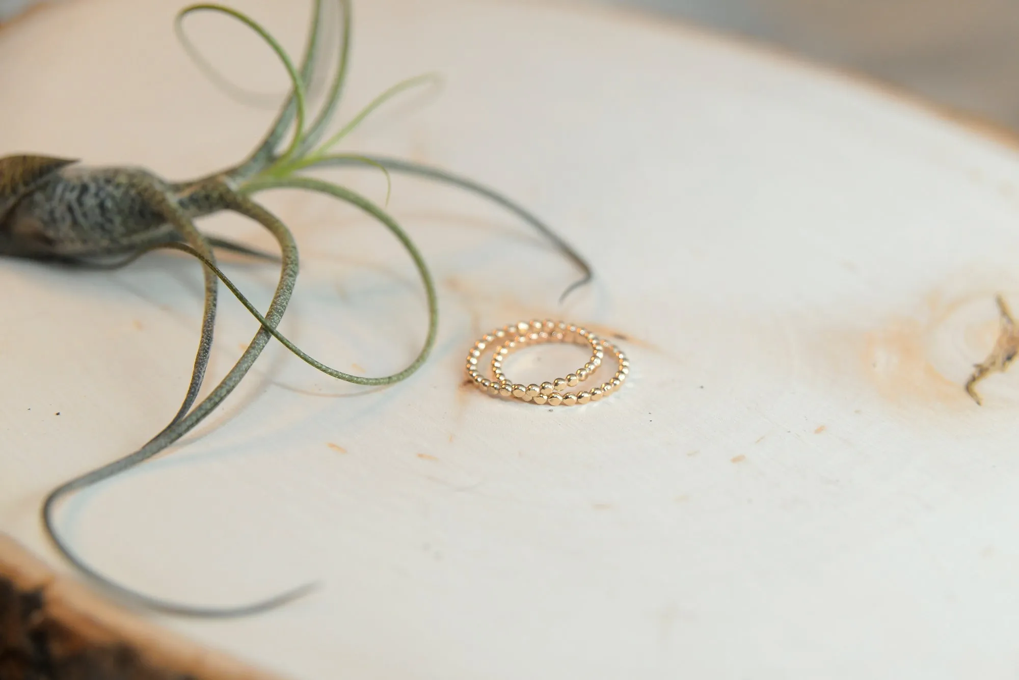 2 Ring Stack Set: Hammered Dot