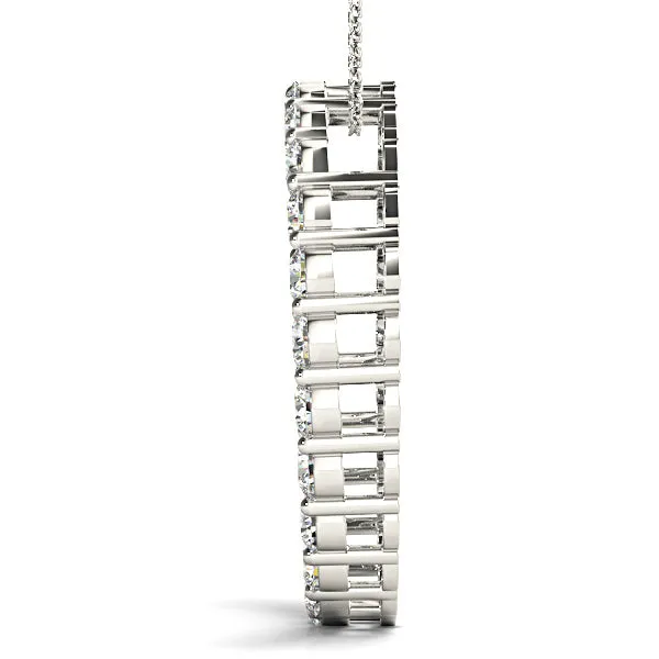 2.0 ctw Diamond Circle Necklace Pendant Shared Prong Set