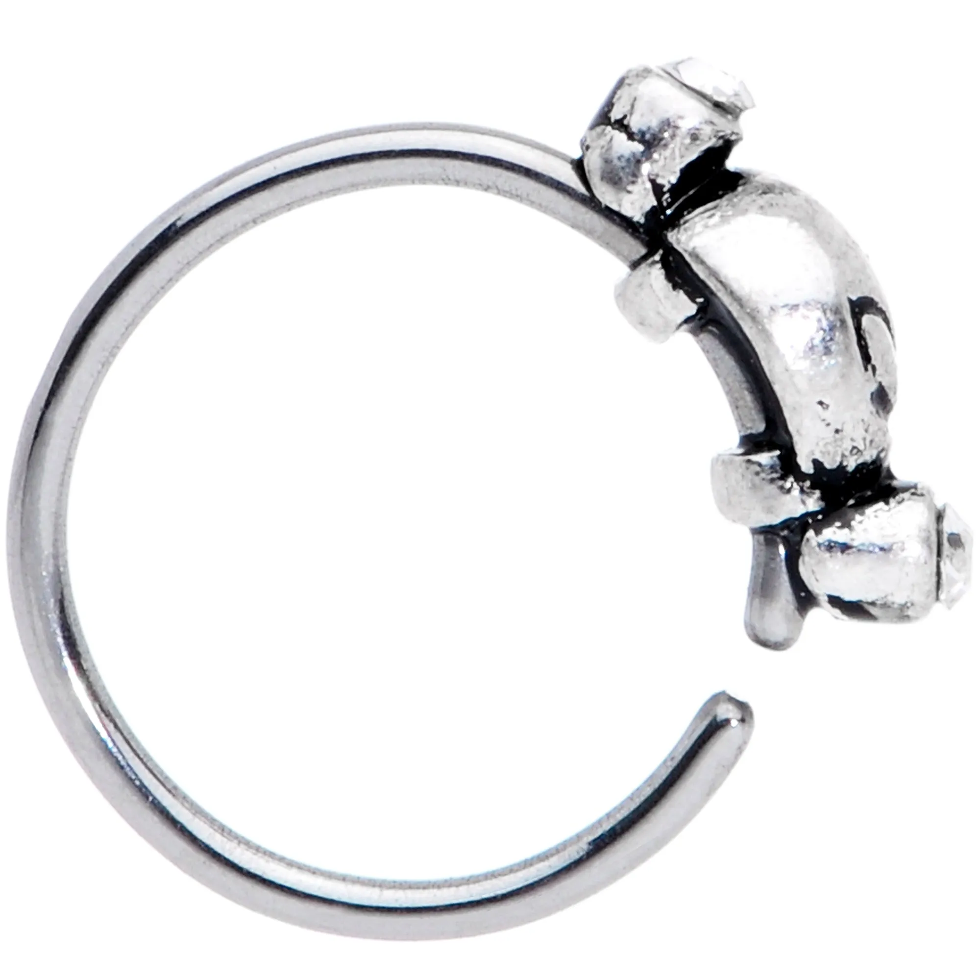 20 Gauge 5/16 Clear Gem Outer Space Alien Nose Hoop