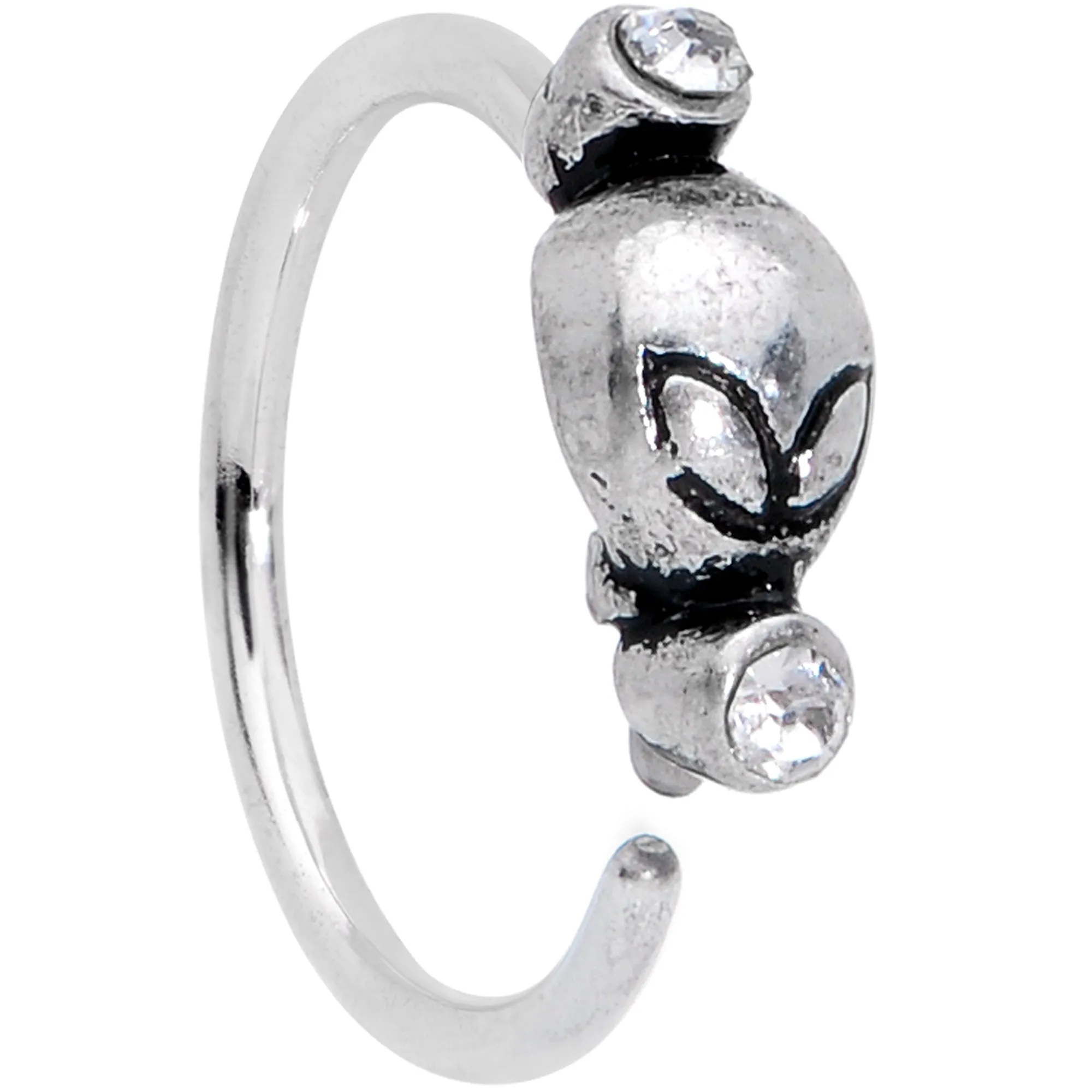 20 Gauge 5/16 Clear Gem Outer Space Alien Nose Hoop