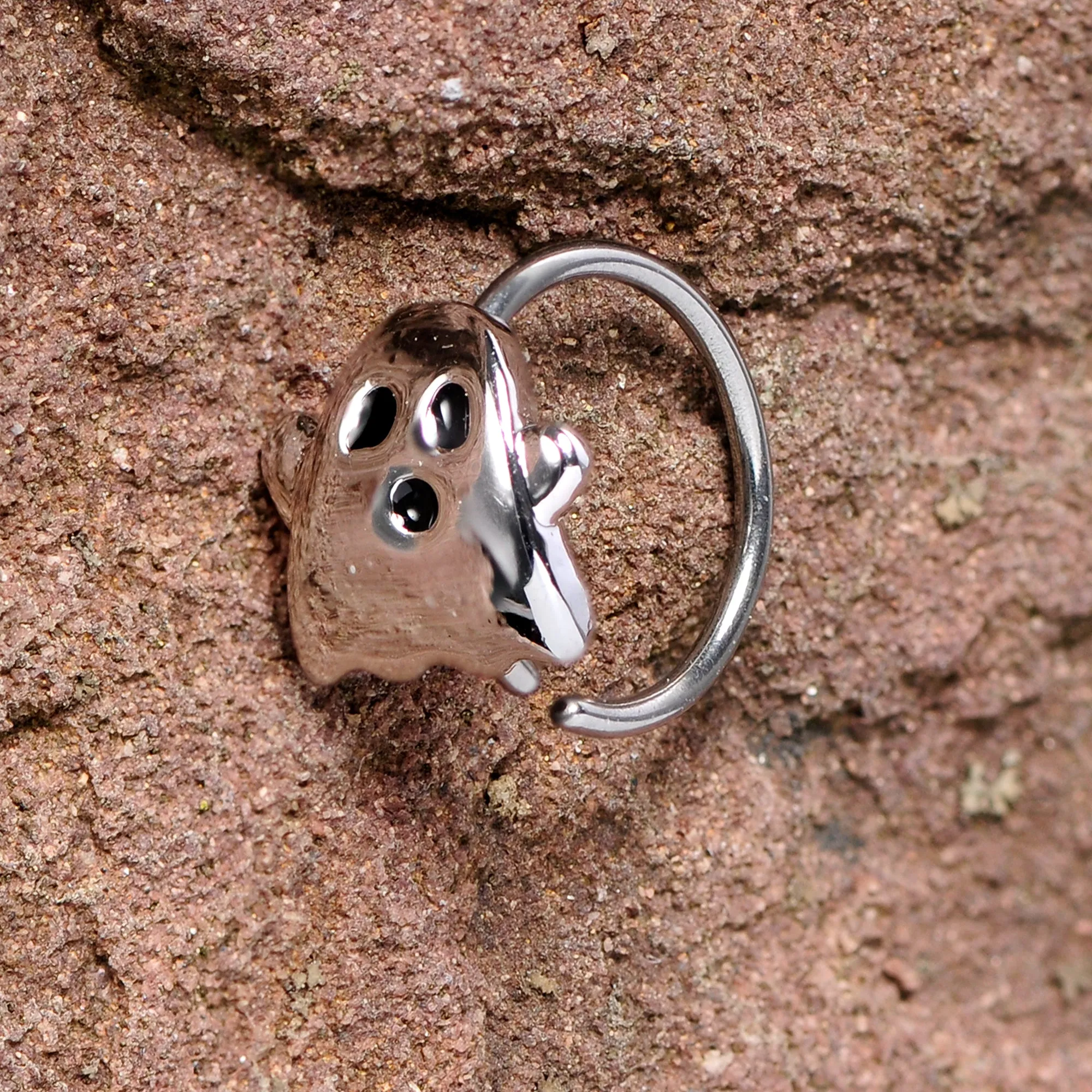 20 Gauge 5/16 Scary Boo Ghost Halloween Nose Hoop
