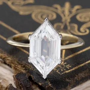 2.01ct Hexagonal Cut Diamond Solitaire, GIA H VS1
