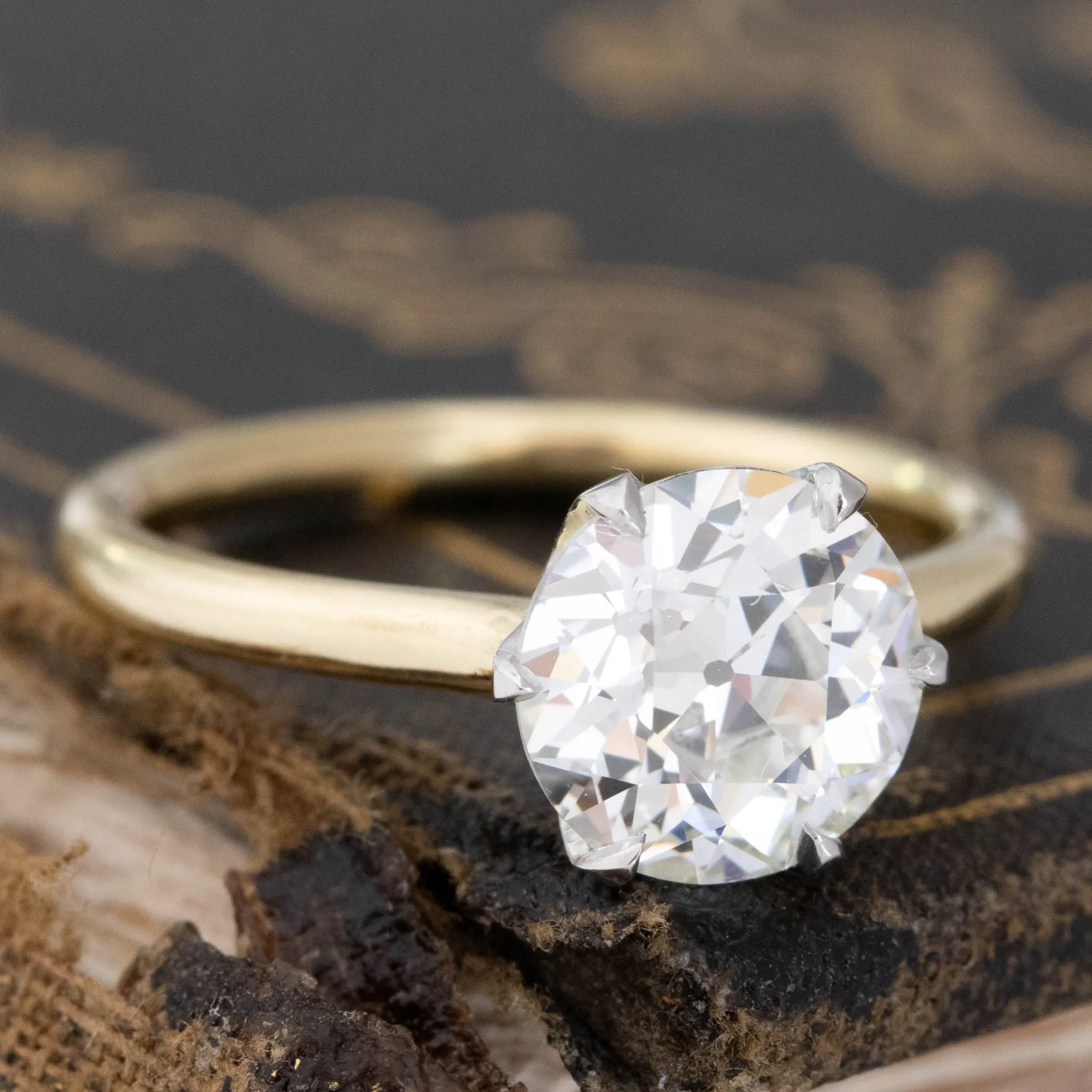 2.09ct Old European Cut Diamond Solitaire, GIA L VS1