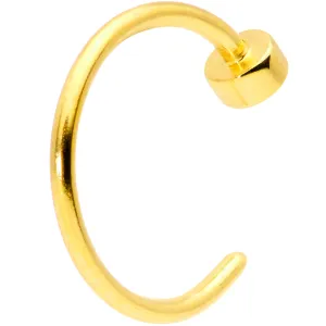 22 Gauge 1/4 Gold Tone Disc Nose Hoop