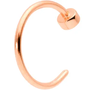 22 Gauge 1/4 Rose Gold Tone Disc Nose Hoop
