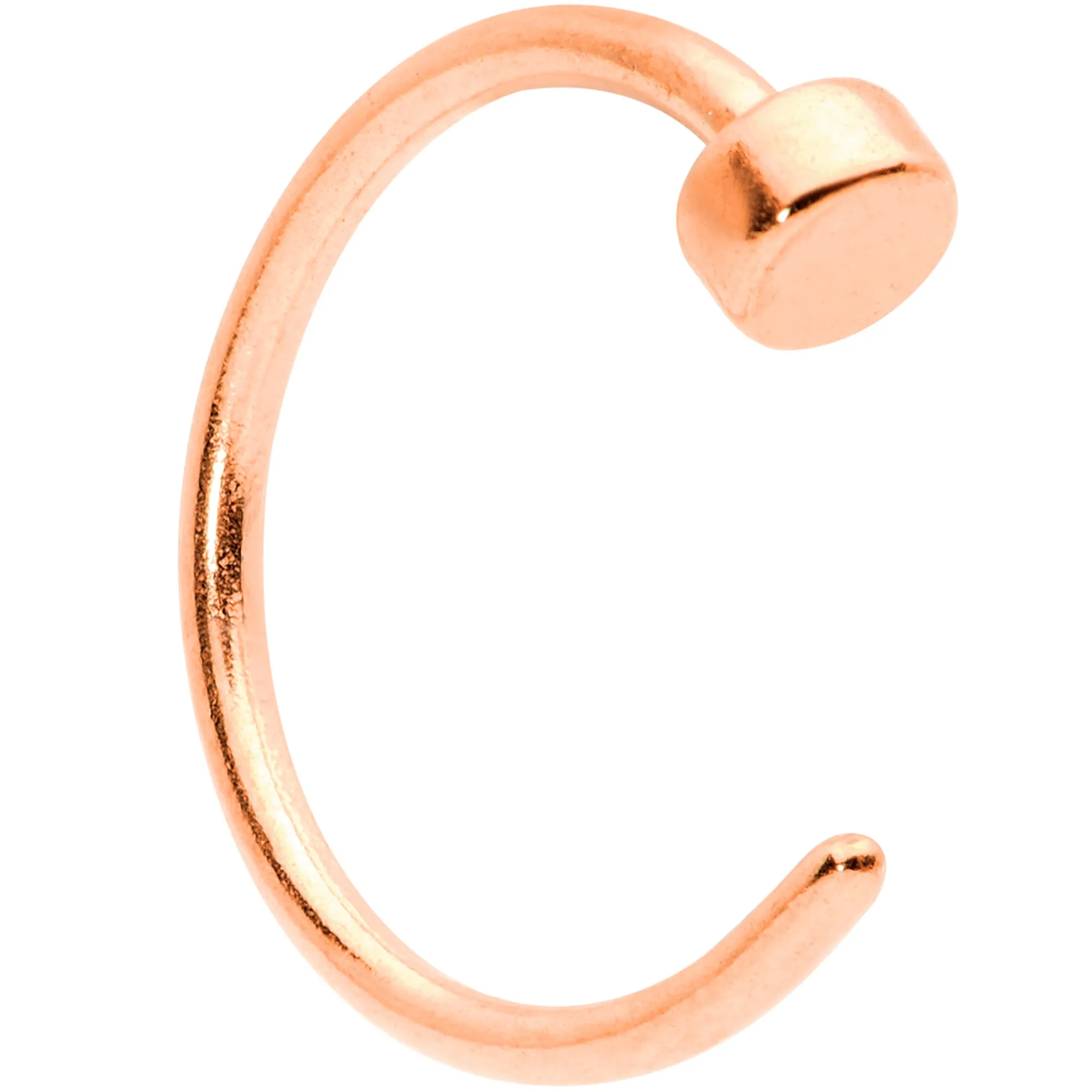 22 Gauge 1/4 Rose Gold Tone Disc Nose Hoop
