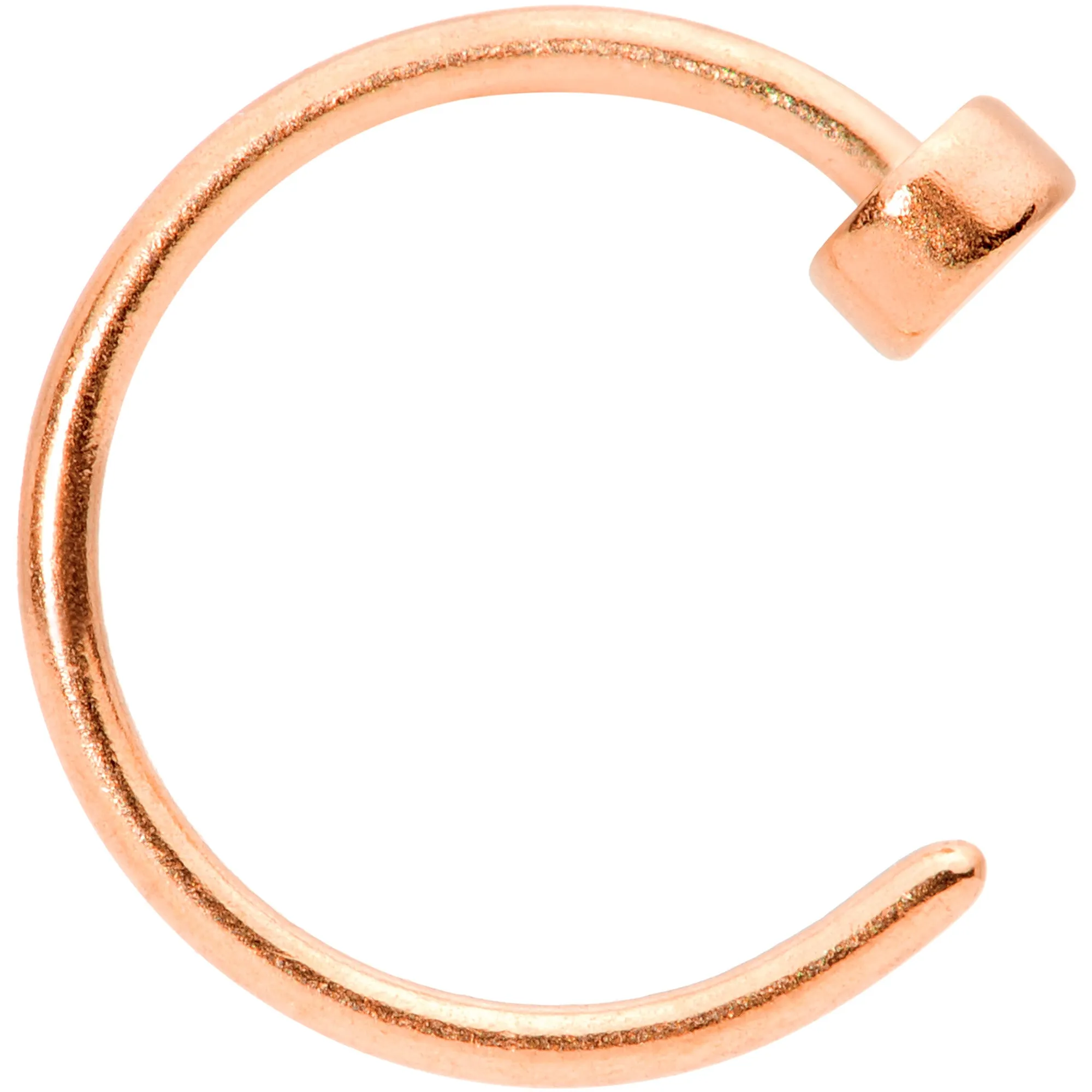 22 Gauge 1/4 Rose Gold Tone Disc Nose Hoop