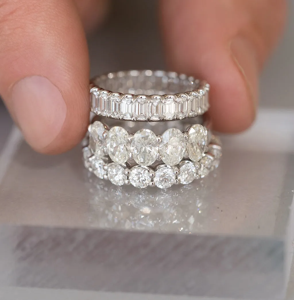 2.91 cttw. Emerald Cut Eternity Ring