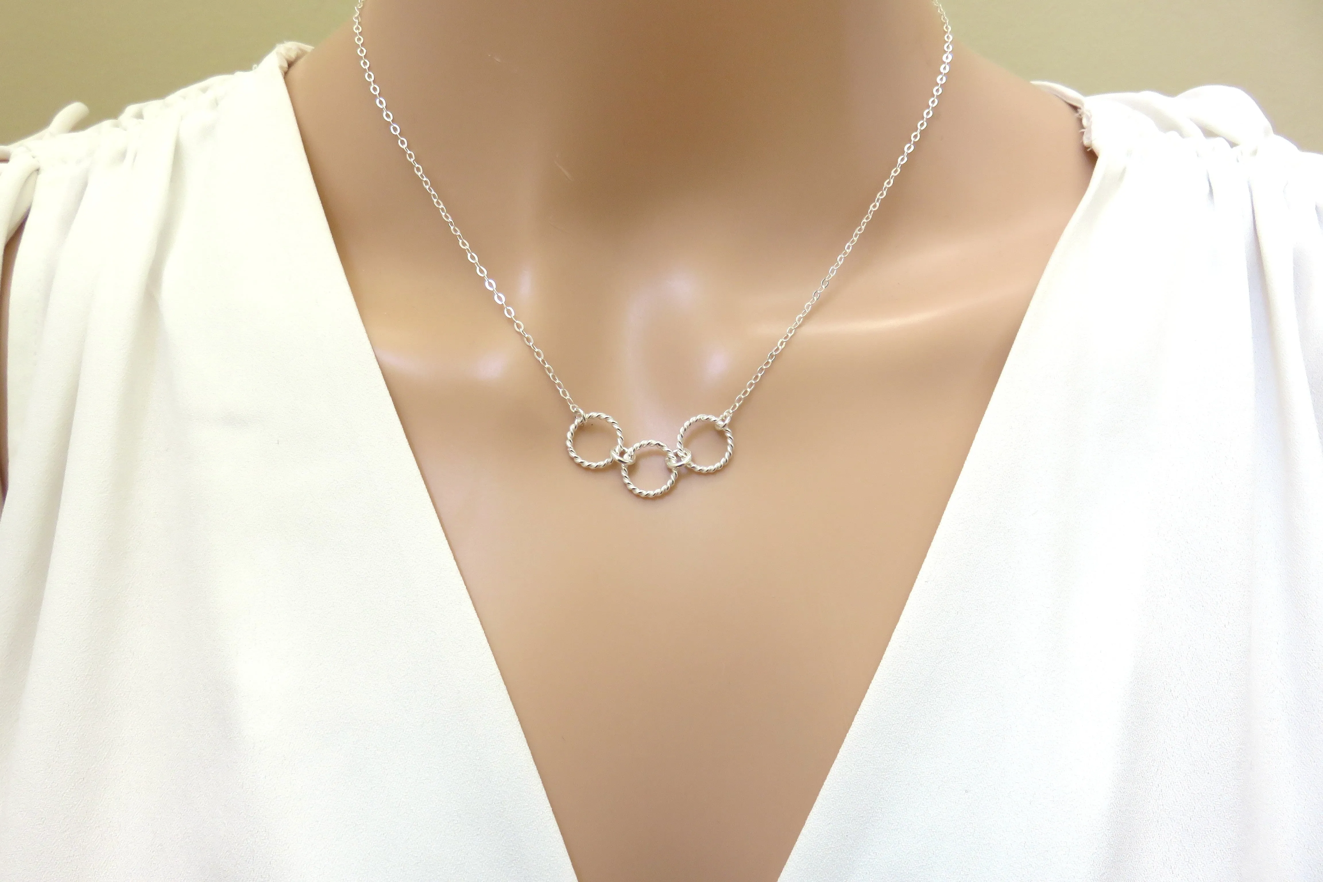 30th Birthday Gift | Three Rings Necklace | 30th Birthday Gift for Her