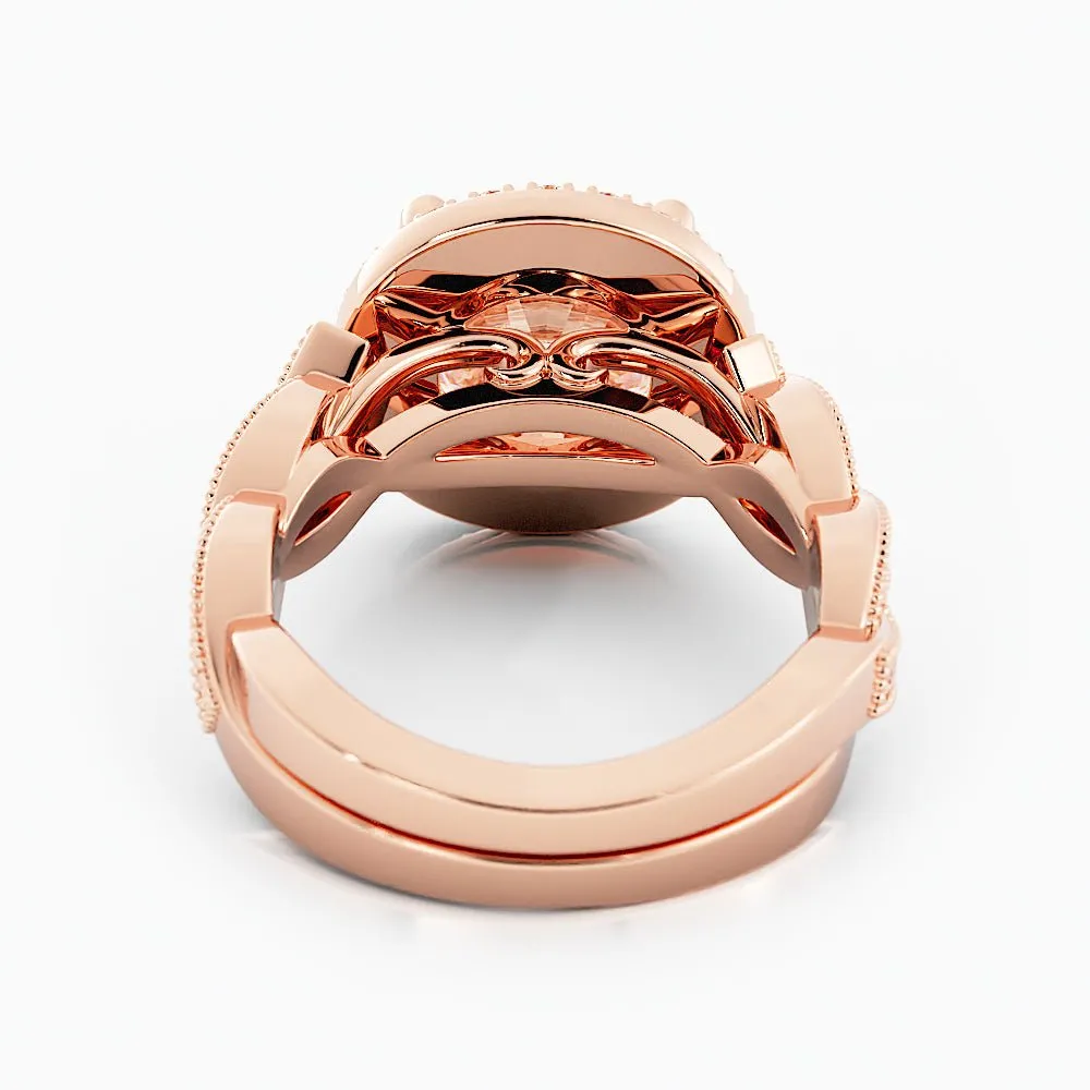 3.3 Carat Round Cut Moissanite Engagement Ring 14k Rose Gold