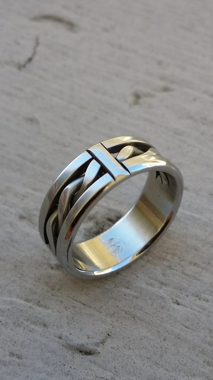 33 "BREGDAN" handmade stainless steel ring (not casted) braided ring celtic rings hypoallergenic jewelry