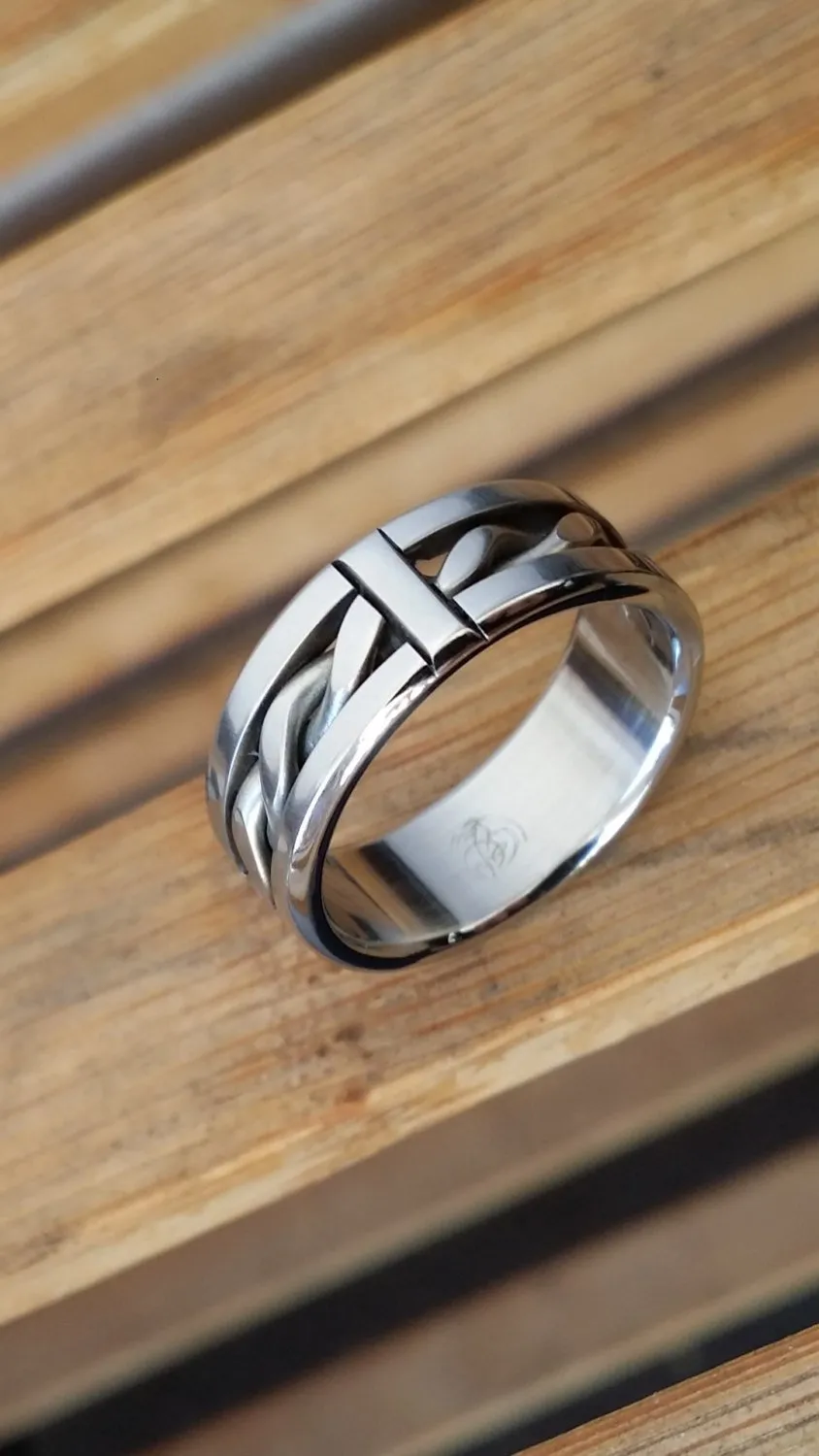 33 "BREGDAN" handmade stainless steel ring (not casted) braided ring celtic rings hypoallergenic jewelry